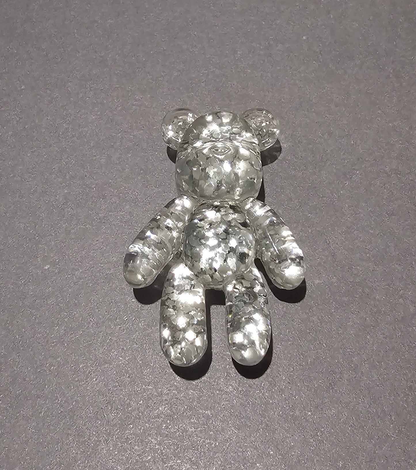silver glitter teddy bear croc charms