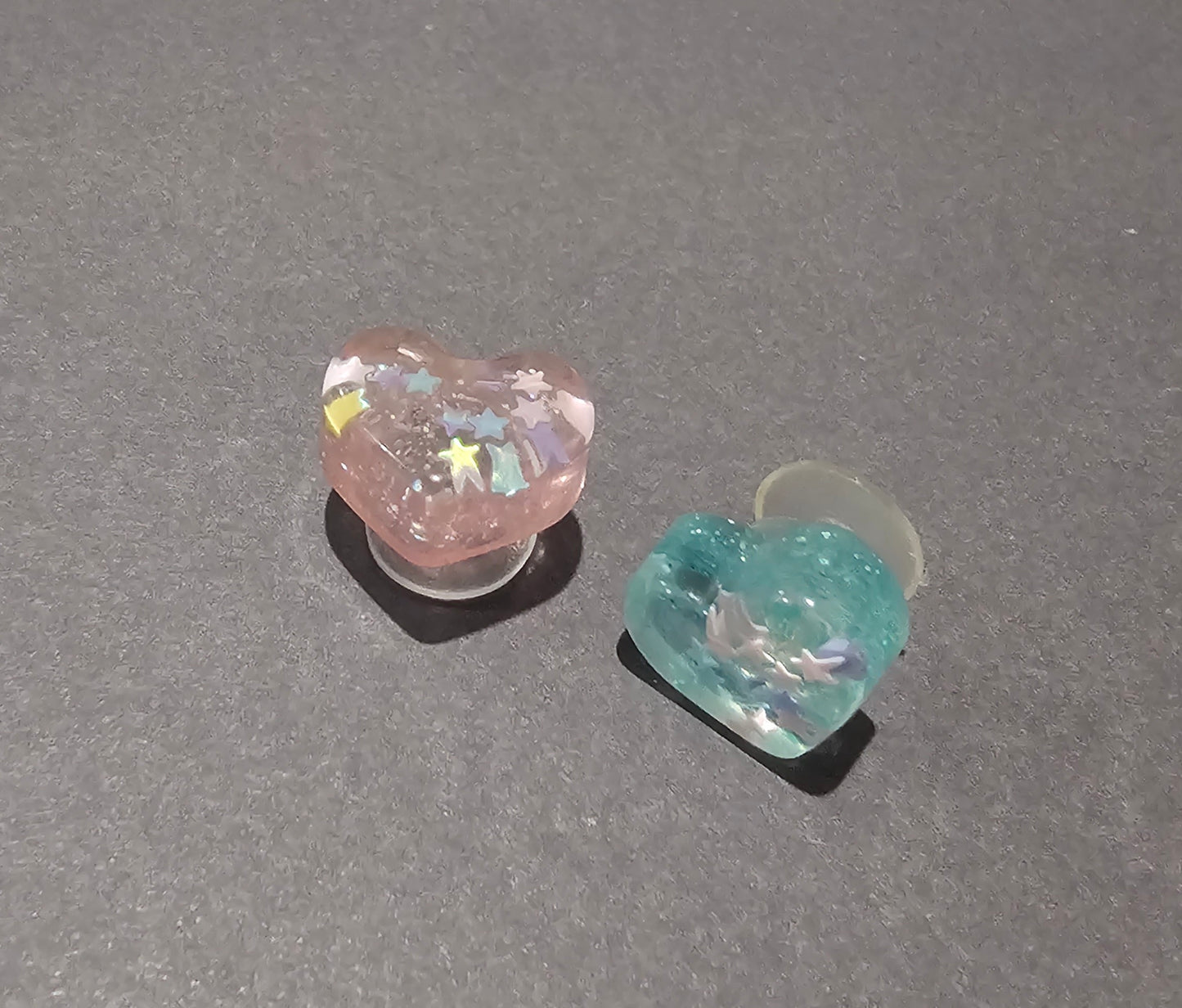 glitter heart croc charms
