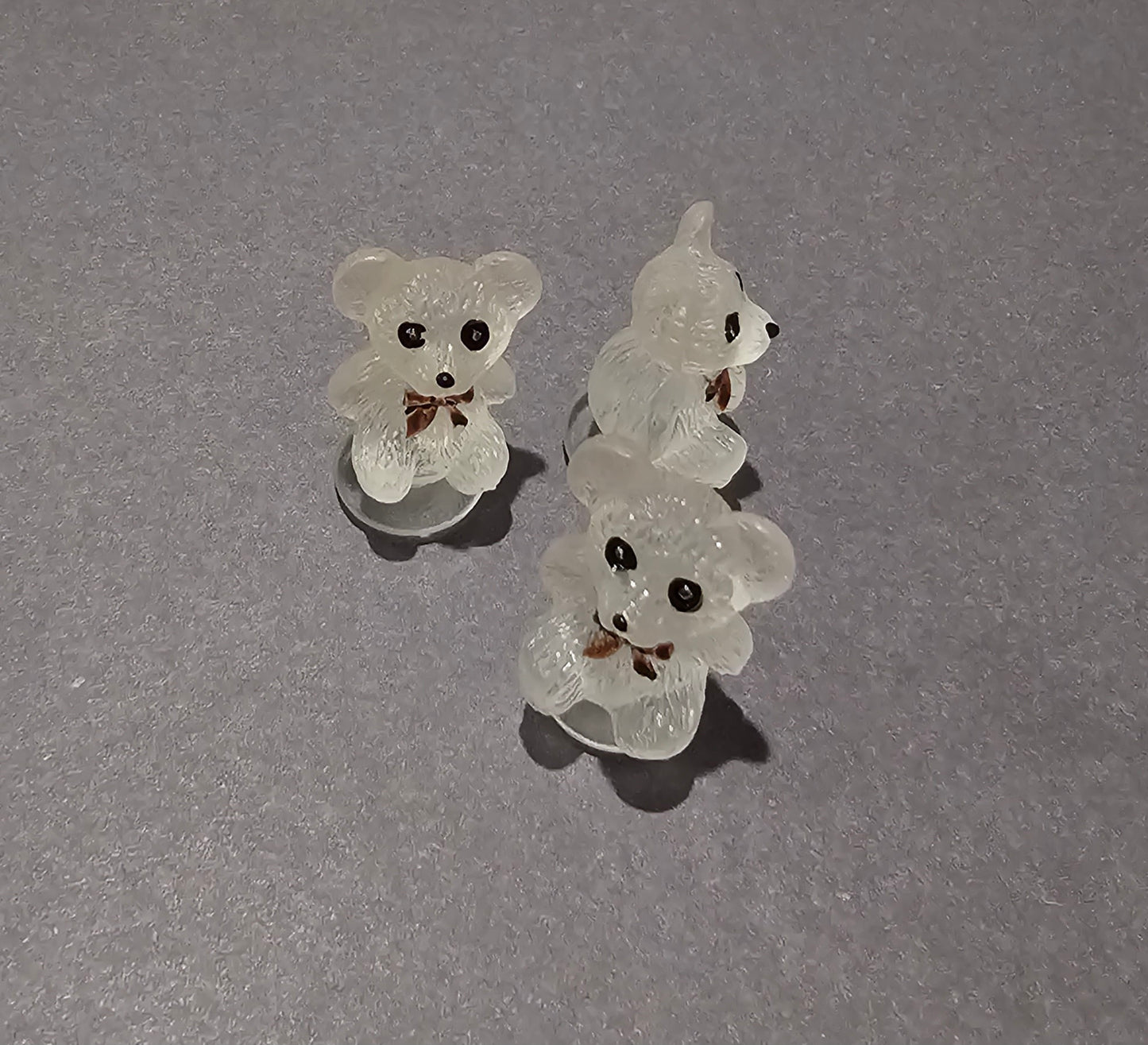 white teddy bears with bow tie croc charms