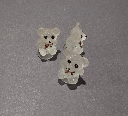 white teddy bears with bow tie croc charms