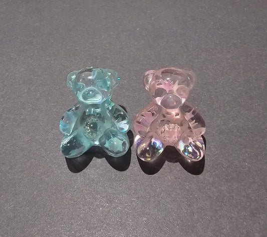 semi clear teddy bear croc charms